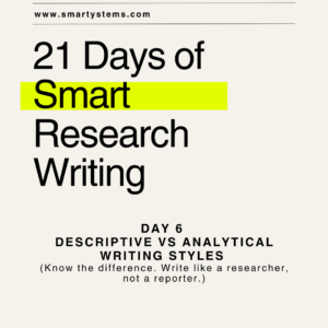 Day 6 - Descriptive vs Analytical Writing